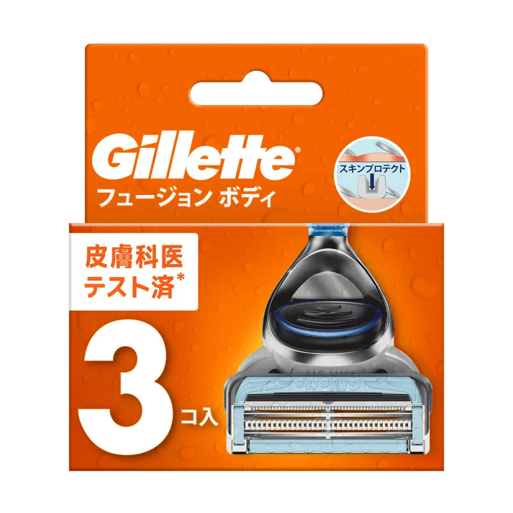 【×2個 配送おまかせ】P&G ジレット フュージョンボディ 替刃 3B T字カミソリ替刃 3コ入