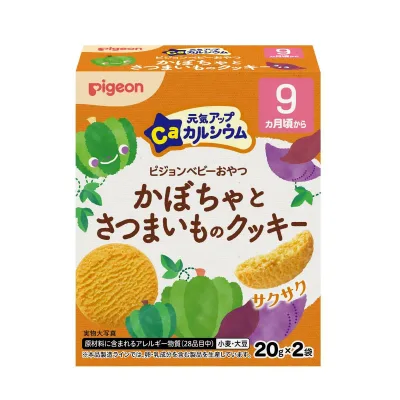【送料込・まとめ買い×24個セット】ピジョン 元気アップ カルシウム かぼちゃとさつまいものクッキー 20g×2袋 ベビーおやつ