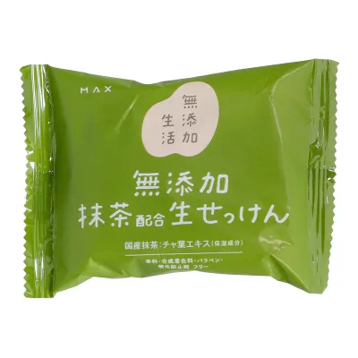 【×6個 配送おまかせ】無添加生活 無添加 抹茶配合 生せっけん 80g マックス