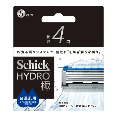 【送料込】シック ハイドロ 極 普通肌 替刃 4コ Schick 男性用 髭剃り 1個