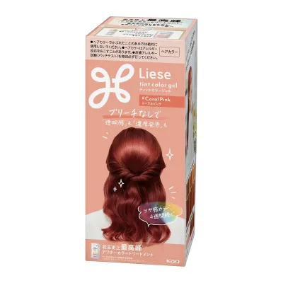 【送料込・まとめ買い×24個セット】リーゼ ティントカラージェル コーラルピンク 219mL ヘアカラー 黒髪用 花王
