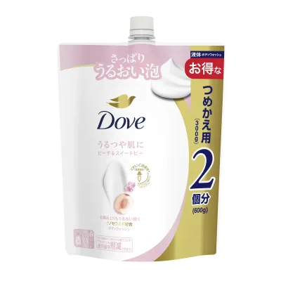 【送料込・まとめ買い×9個セット】ダヴ ボディウォッシュ ピーチ & スイートピー つめかえ用 600g ユニリーバ・ジャパン