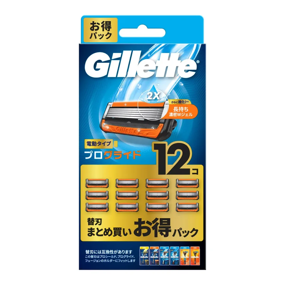 【送料込・まとめ買い×6個セット】ジレット プロ グライド パワー 替刃 12コ P&G T字 カミソリ 替え刃