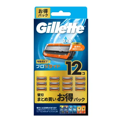 【×3個 配送おまかせ】ジレット プロ グライド パワー 替刃 12コ P&G T字 カミソリ 替え刃