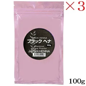 ジャパンヘナ 人工染料混合ヘナ 100g C-4 ブラック ×3セット