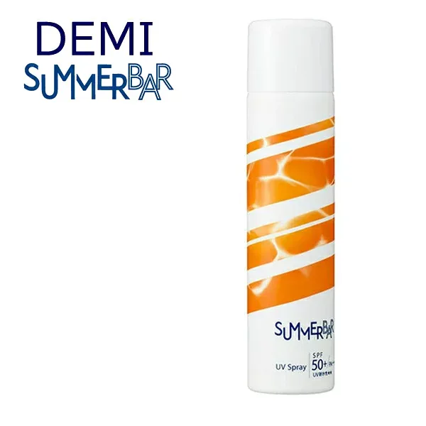 デミ サマーバー UVスプレー 80g DEMI SUMMER BAR UV Spray SPF50+/PA++++ UV耐水性★★ ベタつき ニオイ 清涼感 スッキリ すっきり 紫外線 夏 快適 長持ち リフレッシュ 頭皮 うるおい さわやか サロン専売品 ヘアケア 美容室 おすすめ品