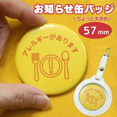 \P5倍&お得クーポン/アレルギーがあります バッジ ヘルプバッジ 缶バッジ アレルギー エピペン 食物アレルギー外出 電車 通勤 通学 高齢 特性 ヘルプマーク じゃない 手助け 配慮 シンプル ギフト プレゼント BIG allergy 送料無料