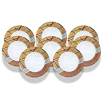 【中古】【39shop】【輸入品・未使用】Havercamp★バレーボールテーマ 9インチ ラウンドパーティーペーパープレート (8枚パック) バレーボールパーティーコレクション(新古品)