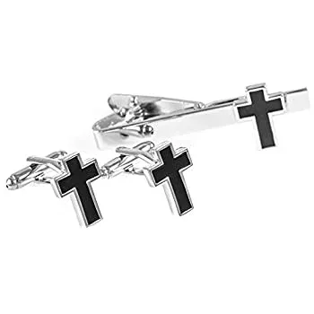 【中古】【39shop】【輸入品・未使用】MRCUFF★クロス型カフスボタン一組とタイバークリップ ギフト用化粧箱と磨きクロス(新古品)