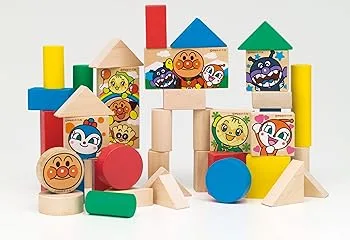 【中古】【39shop】アンパンマン★筒入りつみ木 40ピース(非常に良い)