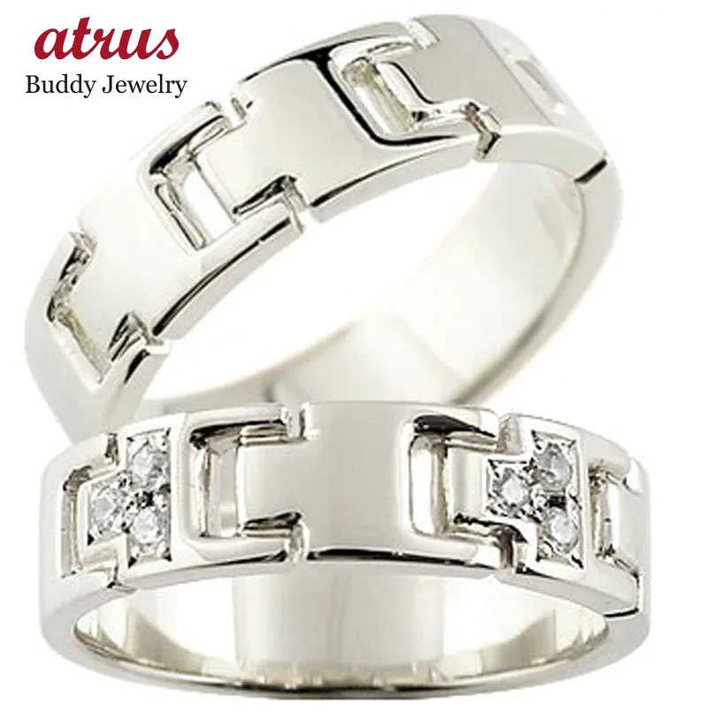 【10%OFFクーポンセール】結婚指輪 プラチナ ペアリング カップル ダイヤモンド マリッジリング pt900 2個セット
