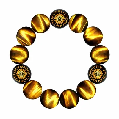 数珠 ブレスレット オラオラ系 数珠ブレスレット ヤクザ ヤンキー 超極太18mm 菊B 虎目石(タイガーアイ) 彫刻 楽ギフ_包装 紳士 Men's メンズ ファッション アクセサリー ちょいワル 悪羅悪羅系