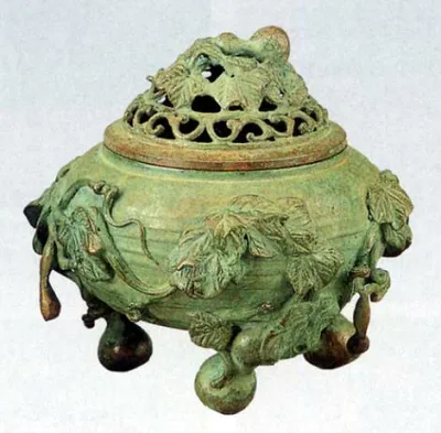 香炉・香立て■ 香炉 ひさご型(小) ■須賀月芳作 蝋型青銅(ブロンズ)製 桐箱入り【高岡銅器】