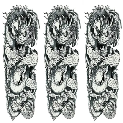 タトゥーシール タトゥーシール 肩から手首 龍 ドラゴン tqb019【特長・3枚セット】