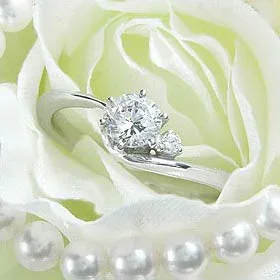 ダイヤモンド婚約指輪 サイズ直し一回無料 0.2ct D VVS1 EXCELLENT アンシンメトリーライン6本爪D1 プラチナ Pt900 婚約指輪(エンゲージリング)