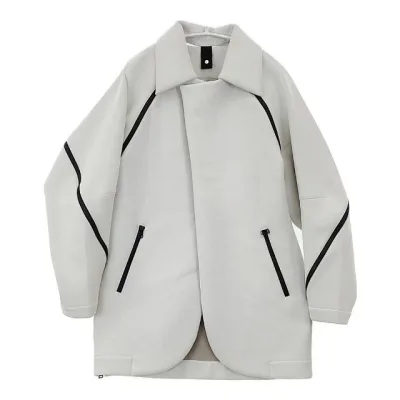 ISSEY MIYAKE ボンディング IM12FD512 サイズ2 日本製 ジャケット ライトグレー レディース イッセイミヤケ【中古】6-0819T