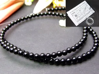 ≪g3-486C≫今月の10%OFF●4mm●ブラックオニキス●送料無料有●最高級5A●1連38cm 通し針、解説書、1mゴム付き●ブラジル産●天然石●パワーストーン