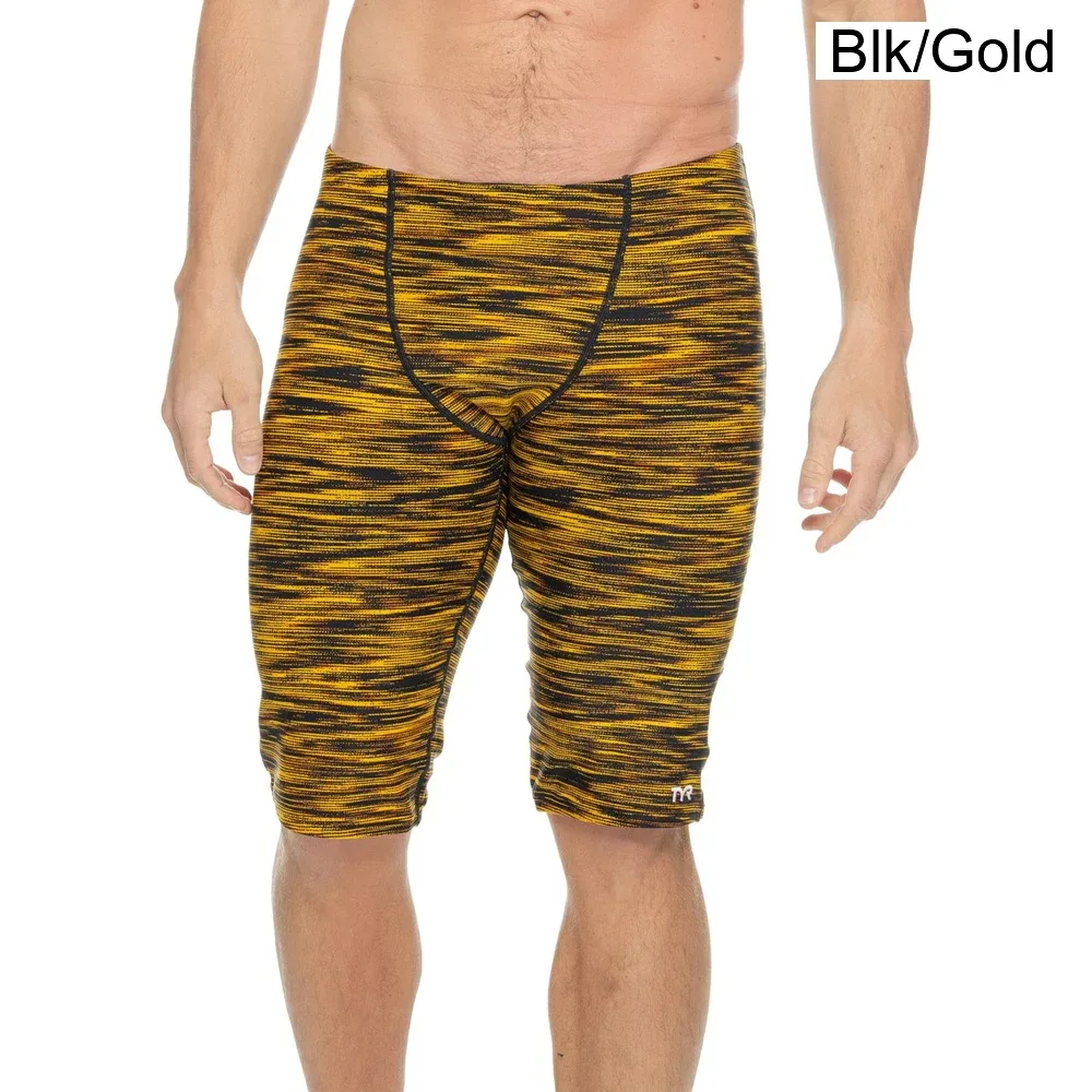 (取寄) TYR メンズ ティア フィジー ジャマー スイムスーツ - Upf 50+ TYR men Fizzy Jammer Swimsuit - UPF 50+ Blk/Gold