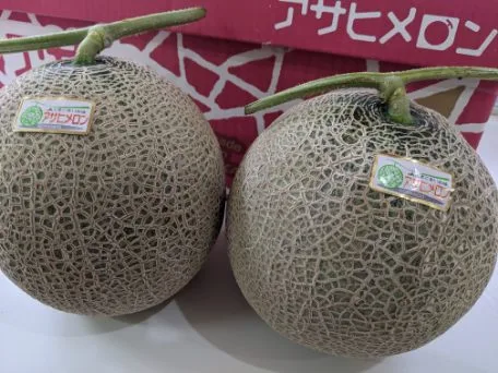 Free shipping Hokkaido Oiwake Agricultural Co-operative selection Oiwake Asahi melon sugar content 14 degrees or more Excellent product 2 pieces
