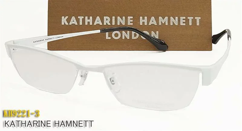 【KATHARINE HAMNETT】 キャサリン・ハムネット 眼鏡 メガネ フレーム KH9221-3 日本製 ホワイト チタン (度入り対応/フィット調整対応/送料無料!【smtb-KD】
