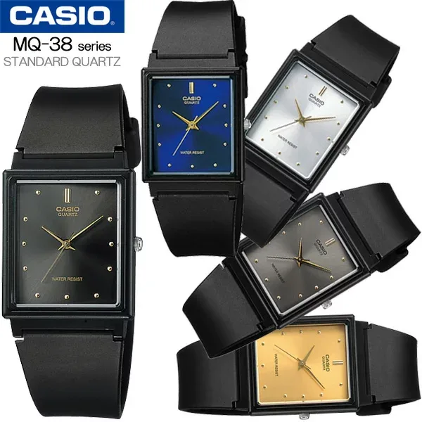 安心!【出荷前に新品電池に交換代金込】CASIO MQ-38 カシオ スタンダード アナログ メンズ 腕時計 MQ-38-1A(ブラック) MQ-38-2A(ブルー) MQ-38-7A(シルバー) MQ-38-8A(グレー) MQ-38-9A(ゴールド) 海外モデル チープカシオ【並行輸入 新品】チプカシ*送料無料