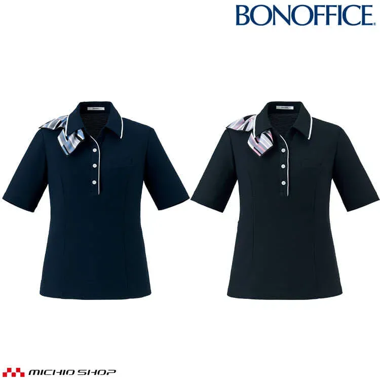事務服 制服 BONOFFICE ボンオフィス ポロニット AD8812 S523シリーズ マリンボーダーニット ボンマックス サイズ5号〜15号