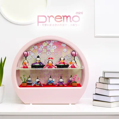 雛人形 コンパクト おしゃれ Premo ひな人形 かわいい 縮緬細工 おひなさま お雛様 ちりめん 10人 十人 ケース飾り