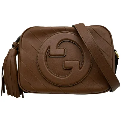 グッチ GUCCI ブロンディスモール ショルダーバッグ 742360 ブラウン ゴールド金具 レザー レディース ショルダーバッグ【中古】