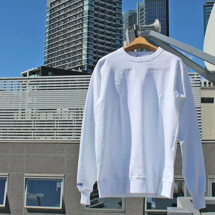 BARBARIAN "NEW JAPAN SIZE SPEC" WSE-21 8oz WAISTBAND CREW LONG SLEEVE RUGBY JERSEY クルーネック ラガーシャツ ウエストリブ メンズ 長袖 ライトウエイト オールシーズン対応 カナダ製 無地 WHITE S-XL 正規代理店商品 送料無料!