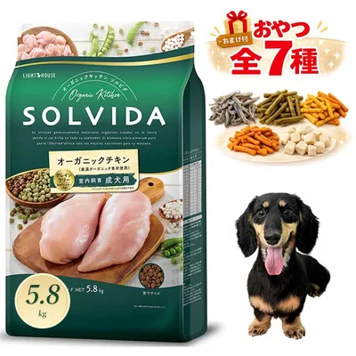 ソルビダ グレインフリー チキン 室内飼育成犬用 5.8kg ドッグフード 無添加 オーガニック 小型犬 中型犬 正規品