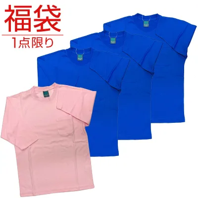 【2026年 新春セール】福袋 数量限定 送料無料 メンズ SSサイズ 5分袖 Tシャツ 4点セット アパレル ピンク ブルー