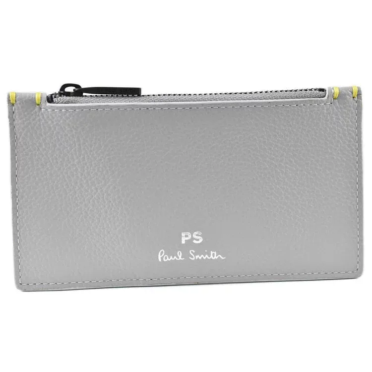 ピーエスポールスミス コインケース カードケース メンズ ブランド PS Paul Smith ユーティリタリアン ファスナー 専用箱付 ライト グレー 男性 紳士 本革 20代 30代 40代 50代 ビジネス おしゃれ BYP031
