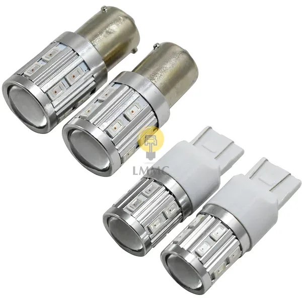 【ハイブリッド車対応】T20ダブル シングル/ S25ダブル(BAY15D) 9w ブレーキ球 LED 無極性 レッド 赤