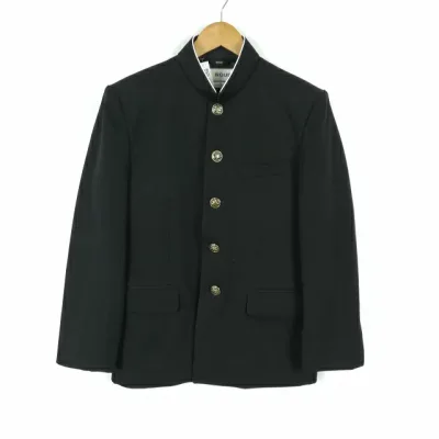 School Uniform Gakuran 160A Men's Fuji Yacht Jacket Fully Washable Wool Blend Standard School Uniform Round Collar Cassidos Black Used Rank C A3 JJ6472