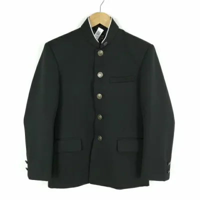 School Uniform Gakuran 155A Men's Jacket Fully Washable Standard Student Uniform Round Collar Cassidos Black Used Rank C A3 JJ6598