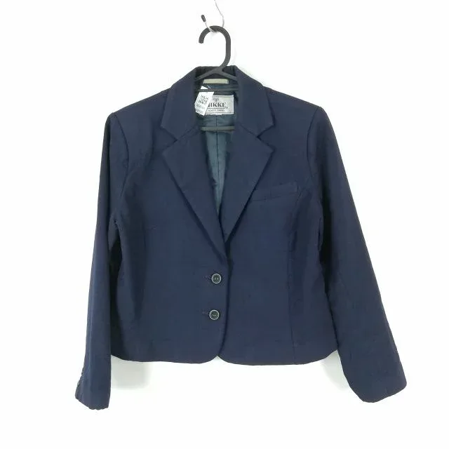ブレザー 上着 冬物 女子 学生服 中学 高校 紺 制服 中古 ランクC NA8508