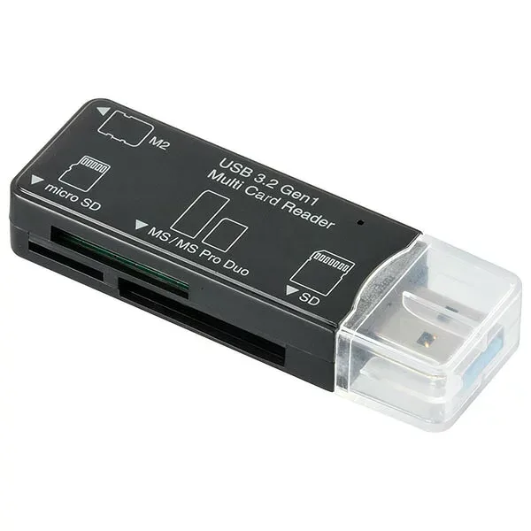 OHM USB3.0 カードリーダー PC-SCRWU303-K ブラック マルチメディア microSD対応 Type-A コネクタ メモリーカード 高速読み込み データ転送 PC周辺 スマートフォン対応