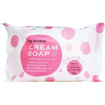 【6個セット】 パックスナチュロン クリームソープ P 白桃の香り 100g パックス 固形石鹸 ひまわり油 保湿 ナチュロン 植物性せっけん ボディケア 太陽油脂 ホホバ油 浴用石けん 浴用 化粧品 植物性石けん 固形石けん コスメ 石鹸 ピーチ
