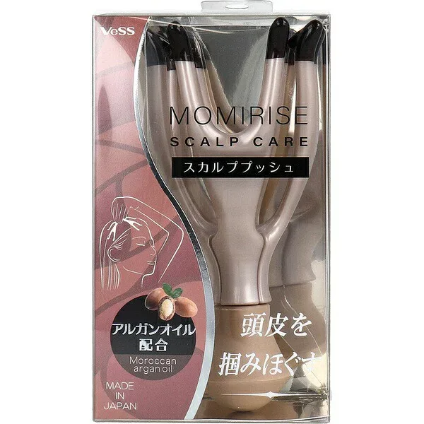 【3個セット】 VESS MR-1700 モミライズ スカルプマッサージャー プッシュタイプ ピンク 頭皮 血液循環 疲労軽減 アルガンオイル配合 ストレッチ