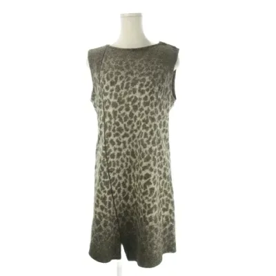 【中古】デイベリー diberry ワンピース 40 グレー レオパード柄 ノースリーブ ラウンドネック /CK7 ■GY58 レディース 【ベクトル 古着】 260105