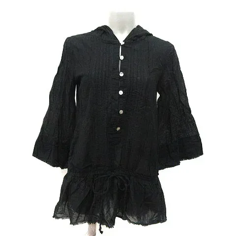 【中古】アルバローザ ALBA ROSA チュニック フード シアー 七分袖 1 黒 ブラック /MS レディース 【ベクトル 古着】 260226