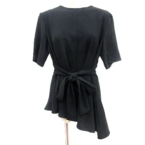 【中古】ザラウーマン ZARA WOMAN チュニック カットソー アシンメトリー 三分袖 ウエストマーク L 黒 ブラック /AU レディース 【ベクトル 古着】 260527