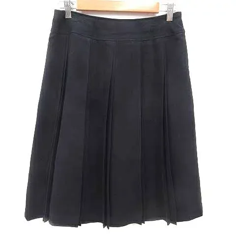 【中古】ジェイプレス J.PRESS プリーツスカート ミモレ ロング フェイクスエード 11 L 紺 ネイビー /YK レディース 【ベクトル 古着】 260529