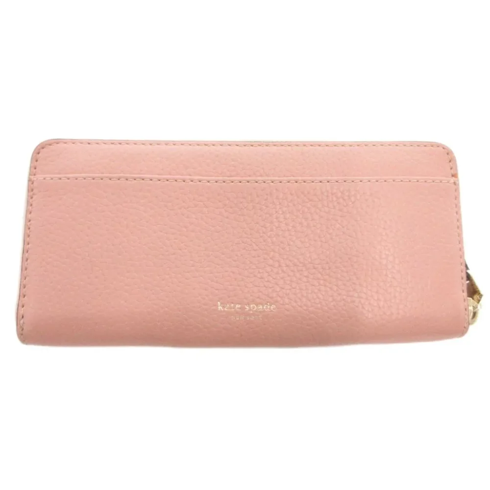 【中古】ケイトスペード KATE SPADE 長財布 ウォレット ラウンドファスナー レザー ピンク /MG レディース 【ベクトル 古着】 260612