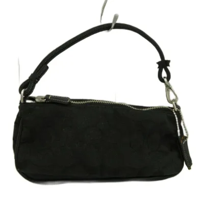 【中古】コーチ COACH ミニハンドバッグ アクセサリーポーチ キャンバス レザー シグネチャー 黒 ブラック 6094 /XZ ■GY18 レディース 【ベクトル 古着】 260704