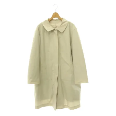【中古】タバサ TABASA 中綿ライナー付き ステンカラーコート ロング ジップアップ ベージュ /HK ■OS レディース 【ベクトル 古着】 260803