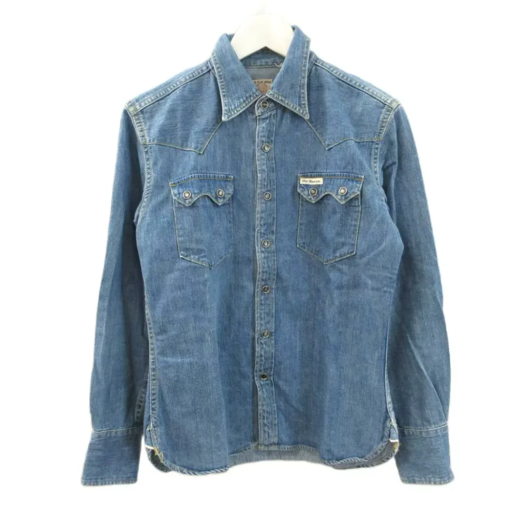【中古】ザ フラットヘッド THE FLAT HEAD デニムウエスタンシャツ 7202C マチ付き ブルー 36 メンズ 【ベクトル 古着】 260803