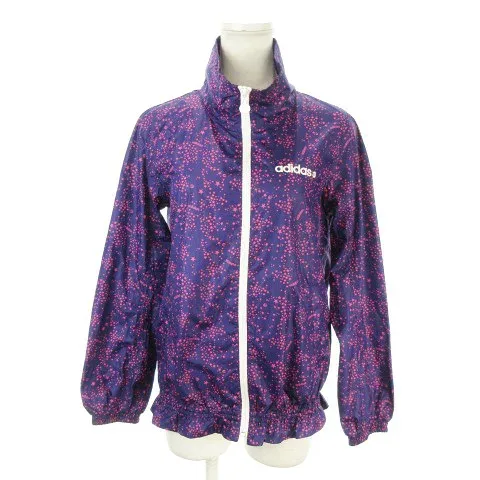 【中古】アディダスネオ adidas neo ウインドブレーカー ジャケット スポーツウエア S 紫 パープル スター柄 ロゴ スタンドカラー 長袖 /MN23 ■ECA008 レディース 【ベクトル 古着】 260824