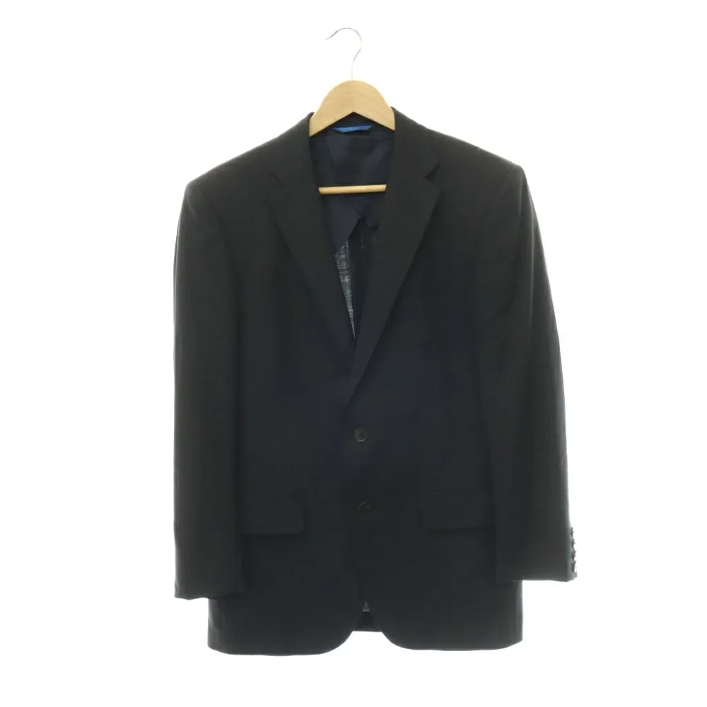【中古】エルメネジルドゼニア Ermenegildo Zegna RUCKEN BACCHAR テーラードジャケット シングル チェック ブレザー 92A5 ネイビー /HK メンズ 【ベクトル 古着】 260914