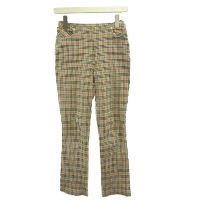 【中古】バーバリーズブルーレーベル Burberry's BLUE LABEL ストレートパンツ チェック柄 36 ベージュ 長ズボン ボトムス フルレングス /YU ■ECD009 レディース 【ベクトル 古着】 260914